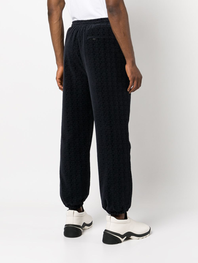 Shop Alexander Wang Monogram-embossed Drawstring Track Pants In Navy