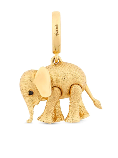 Annoushka Yellow Gold And Diamond Baby Elephant Charm In Black