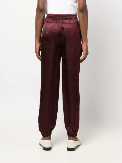 Shop Saint Laurent Drawstring-fastening Track Pants In Red