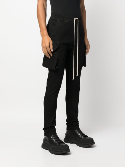 Rick Owens Drawstring Skinny Trousers In 09 Black