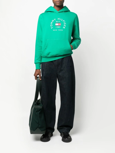 Shop Tommy Hilfiger Chest-flap Pocket Detail Cardigan In Green