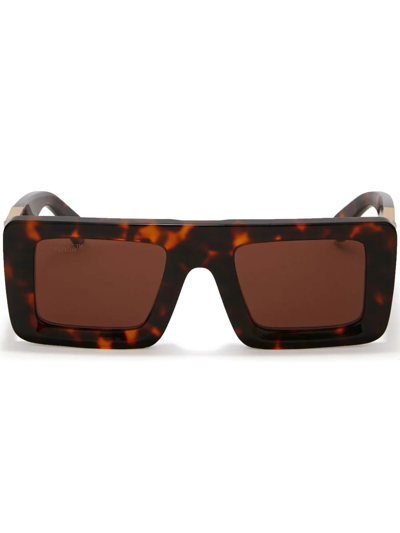 Shop Off-white Arrows-motif Tinted Sunglasses In Brown