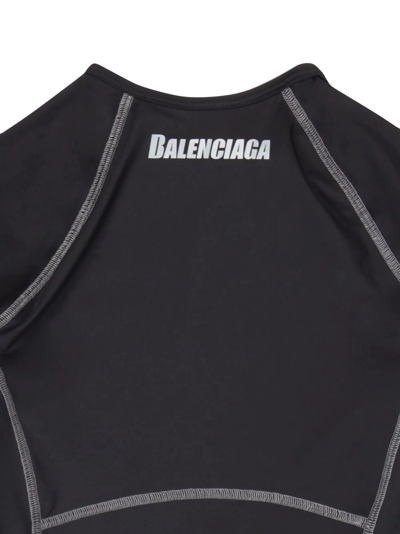 Shop Balenciaga Long-sleeve Athletic Top In Schwarz
