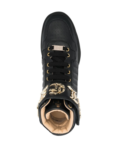 Philipp Plein Logo High-top Sneakers In Black