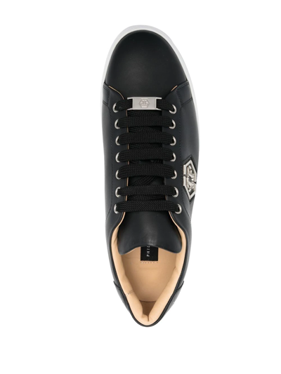 Shop Philipp Plein Logo Low-top Sneakers In Black