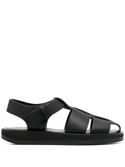 Shop The Row Fisherman Leather Sandals In Black