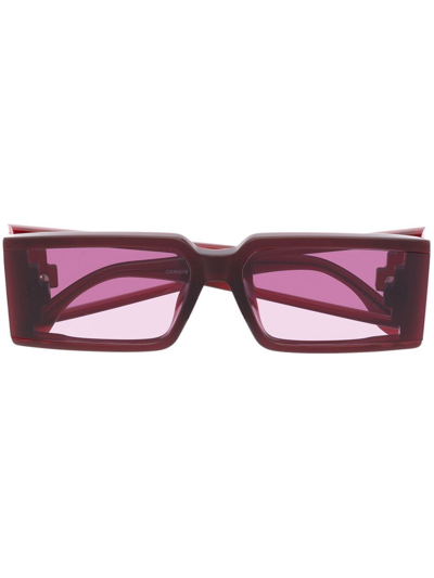 Shop Marcelo Burlon County Of Milan Fagus Square-frame Sunglasses In Rot
