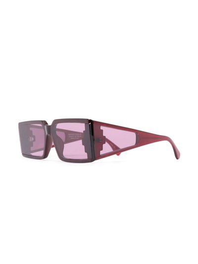 Shop Marcelo Burlon County Of Milan Fagus Square-frame Sunglasses In Rot