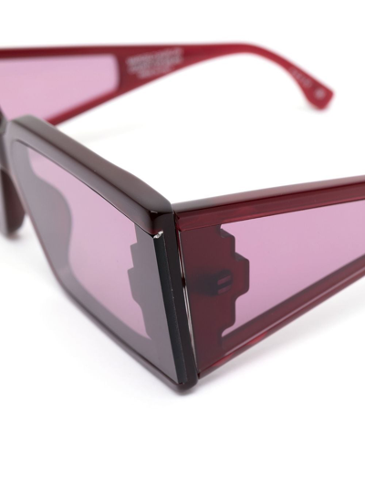 Shop Marcelo Burlon County Of Milan Fagus Square-frame Sunglasses In Rot