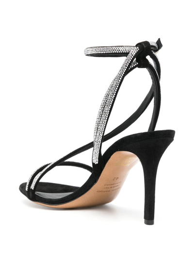 Shop Isabel Marant Atria 85mm Crystal-embellished Sandals In Black