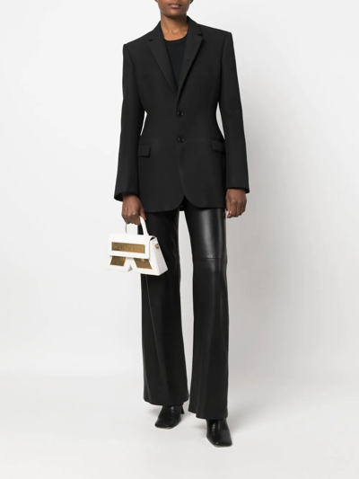 Shop Karl Lagerfeld K/essential Leather Shoulder Bag In White