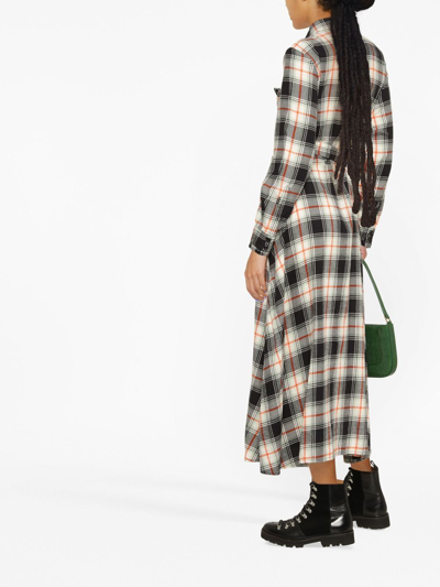 Woolrich Shirt Dress With Check Print In Schwarz