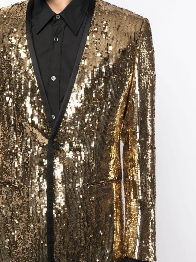 Dolce & Gabbana Sicilia-fit Embellished Single-breasted Blazer In Gold
