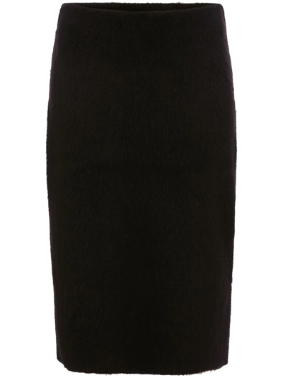 Jw Anderson Slit-detail Knitted Pencil Skirt In Black