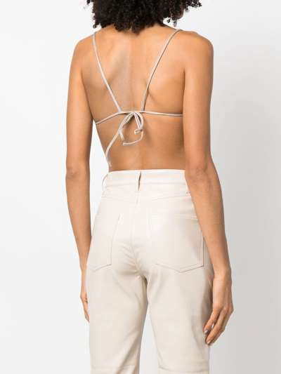 Shop A. Roege Hove Ribbed-knit Bralette In Nude