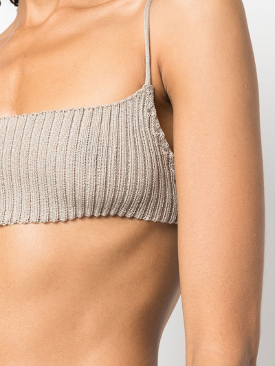 Shop A. Roege Hove Ribbed-knit Bralette In Nude