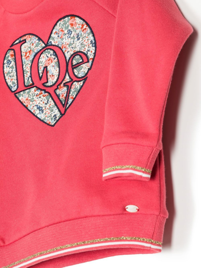 Shop Tartine Et Chocolat Love Embroidered Sweatshirt In Rot