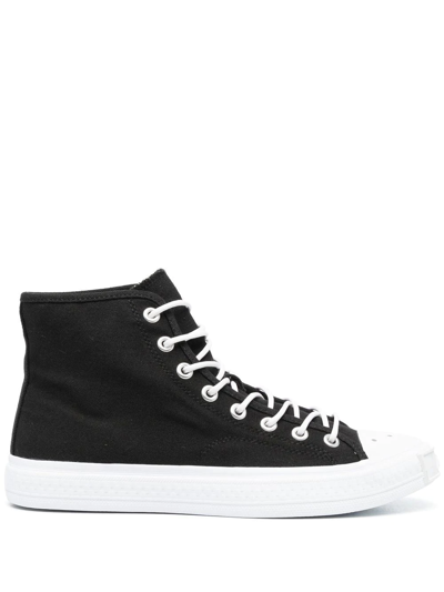 Shop Acne Studios Contrasting Toe-cap High-top Sneakers In Black