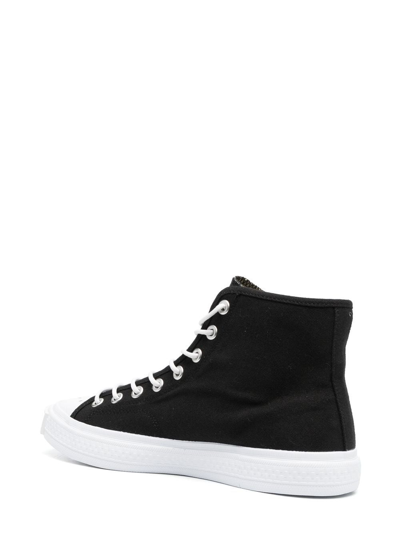 Shop Acne Studios Contrasting Toe-cap High-top Sneakers In Black