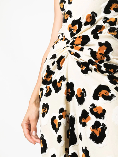 Shop Marni Leopard-print Twist-detail Dress In Neutrals