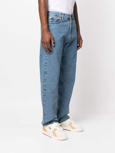 Shop Off-white Mid-rise Wide-leg Jeans In Medium Blue No Color