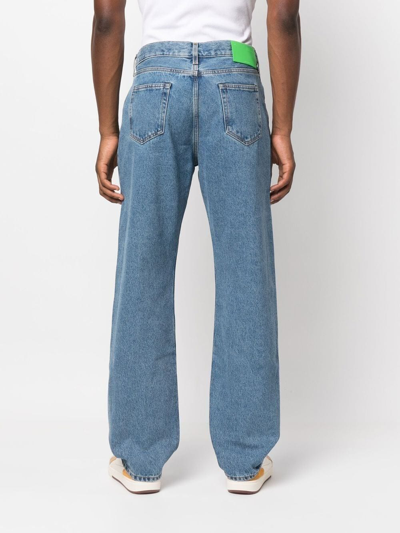 Shop Off-white Mid-rise Wide-leg Jeans In Medium Blue No Color