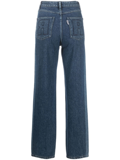 Shop Rotate Birger Christensen Betty Straight-leg Jeans In Blue