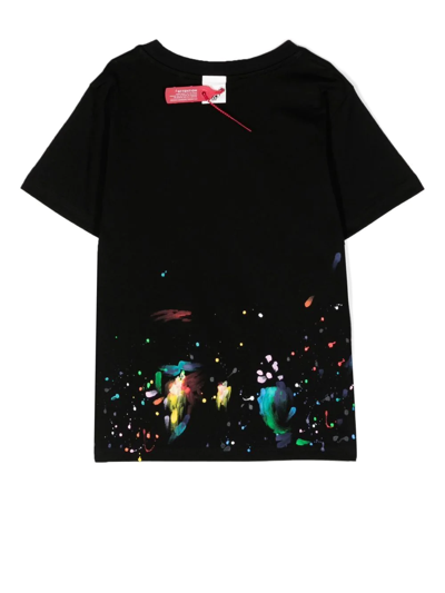 Shop Mostly Heard Rarely Seen 8-bit Louis Paint-splatter T-shirt In Schwarz