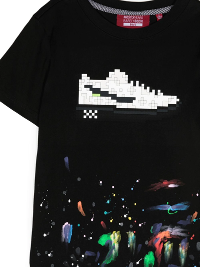 Shop Mostly Heard Rarely Seen 8-bit Louis Paint-splatter T-shirt In Schwarz