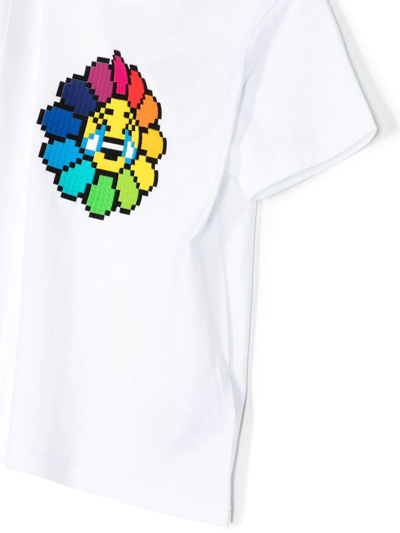 Mostly Heard Rarely Seen 8-bit Laughing Flower Print T-shirt In Weiss