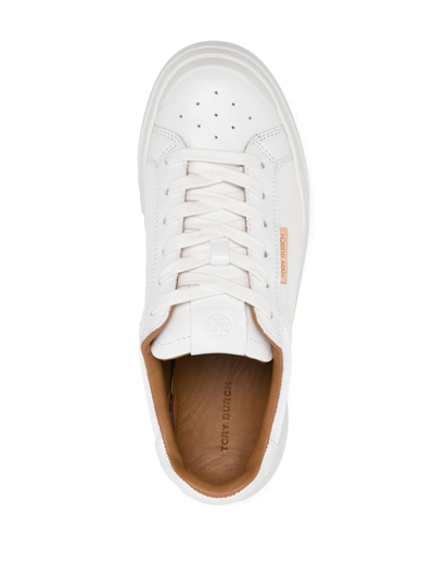 Shop Tory Burch Low-top Leather Sneakers In Weiss