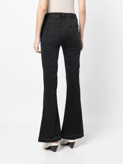 Shop Paige High-rise Flared Jeans In Schwarz