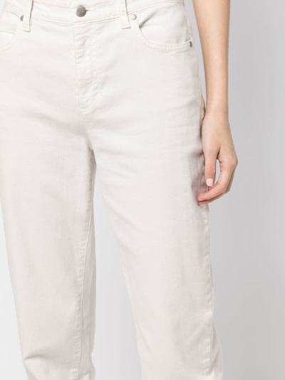 Shop Eileen Fisher High-waist Straight-leg Jeans In Weiss