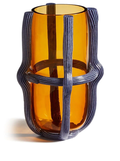 Shop Cassina Sestiere Glass Vase In Orange