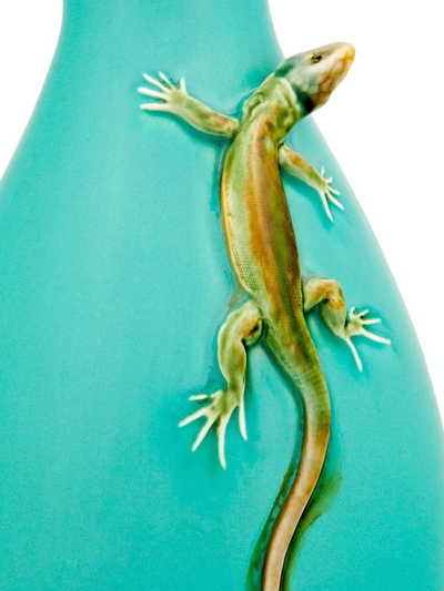 Bordallo Pinheiro 'jarro Com Lagartixa' Vase In Green