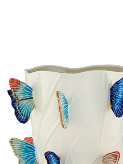 Shop Bordallo Pinheiro 'cloudy Butterflies' Vase In Neutrals