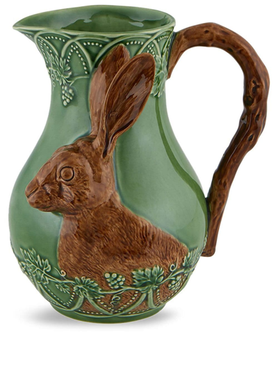 Shop Bordallo Pinheiro 'bosque' Hare Pitcher In Green