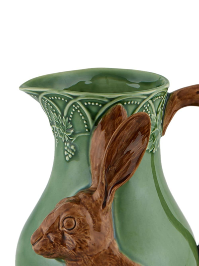 Shop Bordallo Pinheiro 'bosque' Hare Pitcher In Green