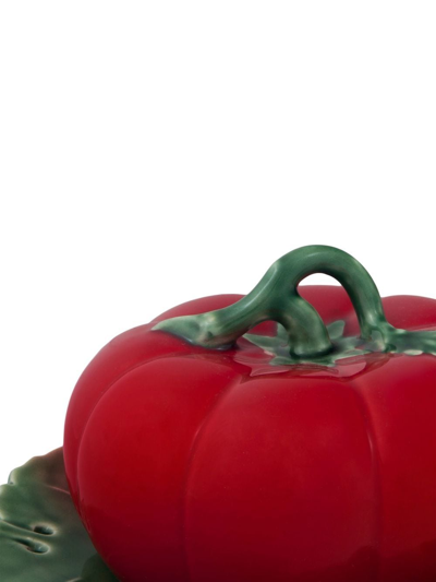 Bordallo Pinheiro Tomate Ceramic Butter Dish In Red