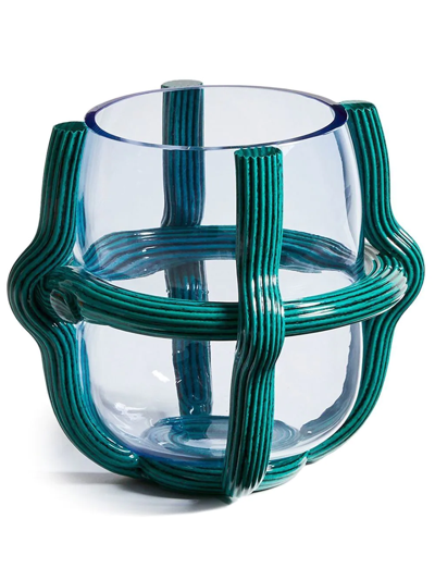 Shop Cassina Sestiere Glass Vase In Blue
