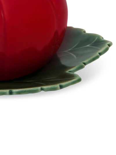 Bordallo Pinheiro Tomate Ceramic Butter Dish In Red