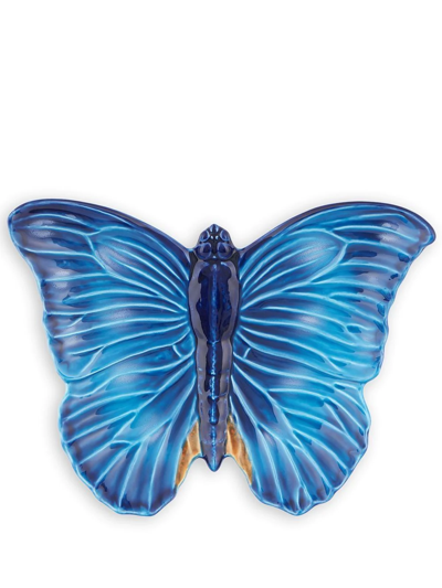 Shop Bordallo Pinheiro 'cloudy Butterflies' Dish In Blue
