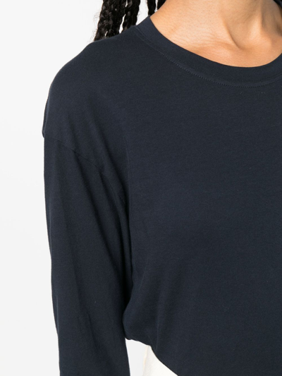 Shop James Perse Long-sleeve Round-neckt-shirt In Blue