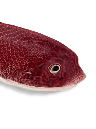 Bordallo Pinheiro 'peixes' Curved Platter Plate In Red