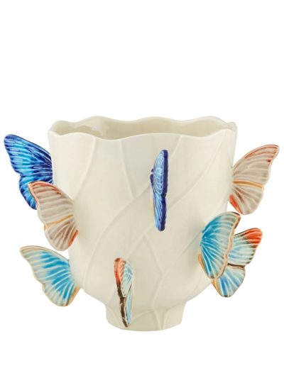 Bordallo Pinheiro Cloudy Butterflies Vase In Neutrals