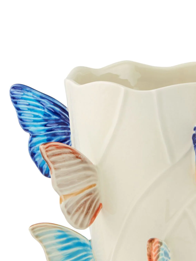 Shop Bordallo Pinheiro 'cloudy Butterflies' Vase In Neutrals