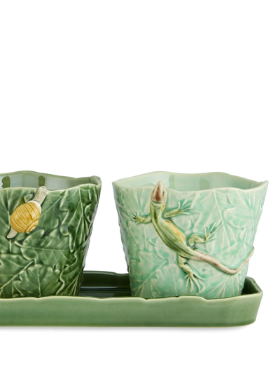 Bordallo Pinheiro 'jardim De Insetos' Set Of Three In Green