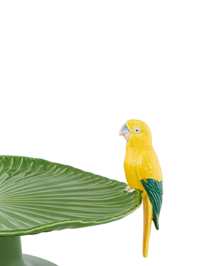 Bordallo Pinheiro Amazonia Cake Stand With Macaw At Foot In Green