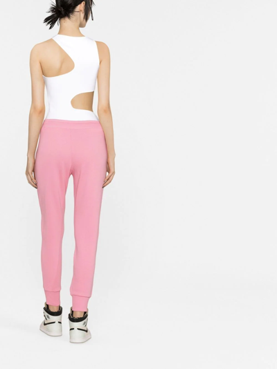 Shop Versace Jeans Couture Logo-print Track Pants In Rosa