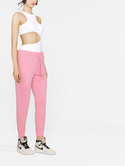 Shop Versace Jeans Couture Logo-print Track Pants In Rosa